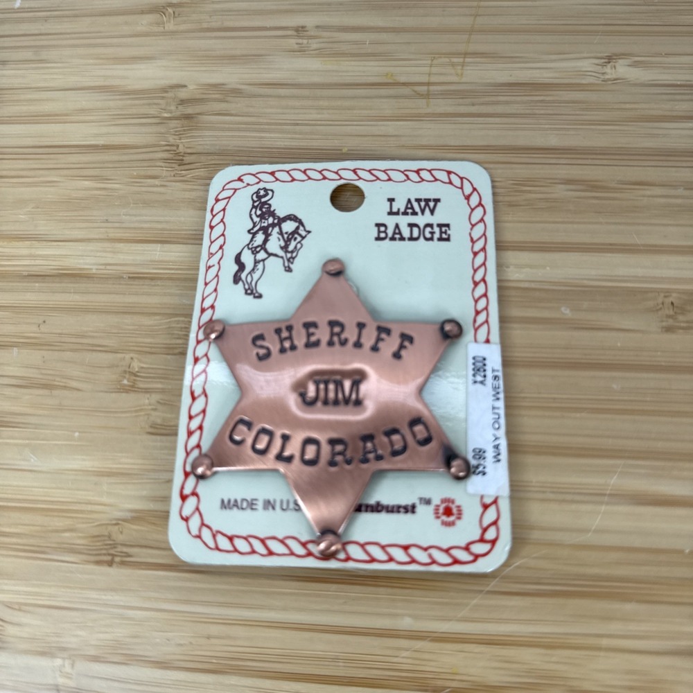 Novelty‎ Colorado Sheriff Law Badge "JIM" NEW